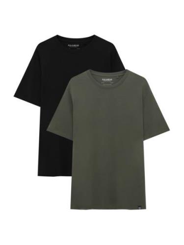 Pull&Bear Bluser & t-shirts  oliven / sort