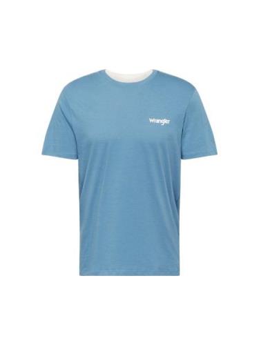 WRANGLER Bluser & t-shirts 'SIGN OFF TEE'  røgblå / hvid