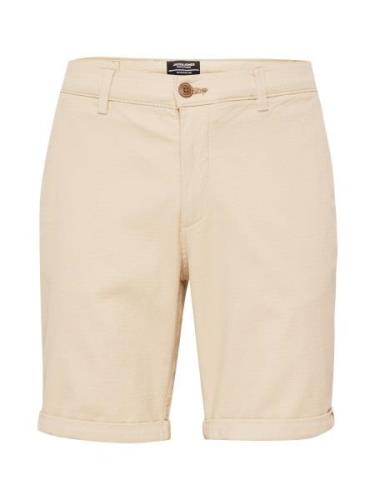 JACK & JONES Lærredsbukser 'JJFury'  beige / hvid