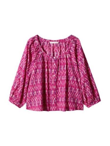 MANGO Bluse 'Blush'  mørkelilla / pink / lyserød / hvid