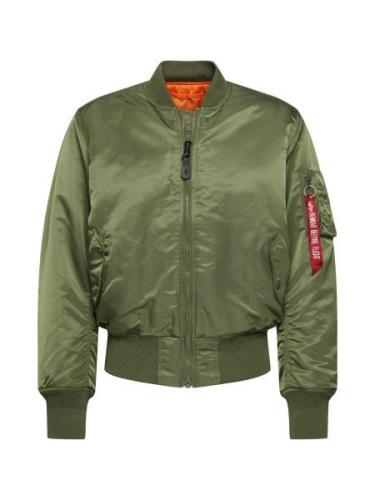 ALPHA INDUSTRIES Overgangsjakke 'MA-1'  khaki / rød / hvid