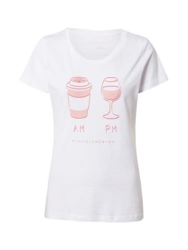 EINSTEIN & NEWTON Shirts 'AM PM'  lyserød / hvid