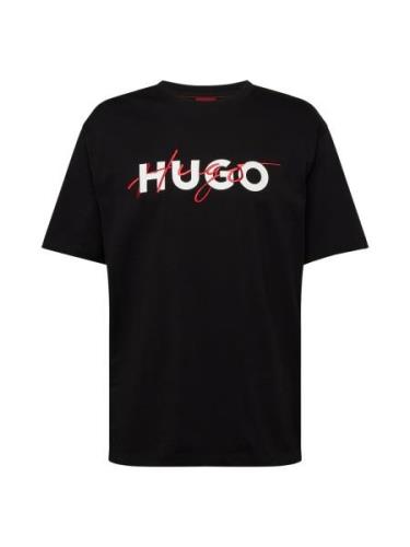 HUGO Bluser & t-shirts 'Dakaishi'  blodrød / sort / hvid