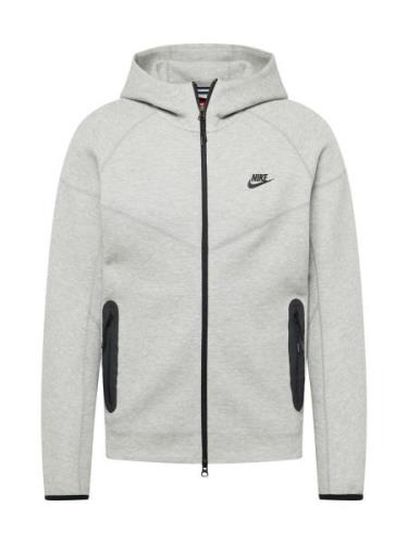 Nike Sportswear Sweatjakke 'TCH FLC'  grå-meleret / sort
