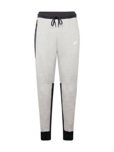 Nike Sportswear Bukser 'TECH FLEECE'  grå-meleret / sort / hvid