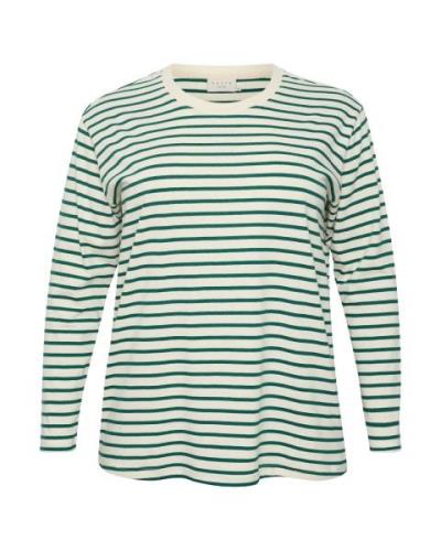 KAFFE CURVE Shirts 'winni'  grøn / hvid