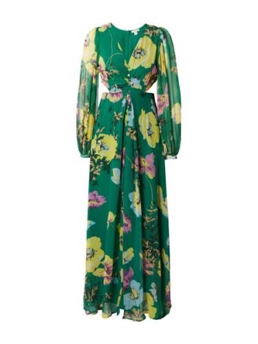 Oasis Kjole 'Soft Floral Button Detail Cut Out Maxi D'  smaragd / blan...