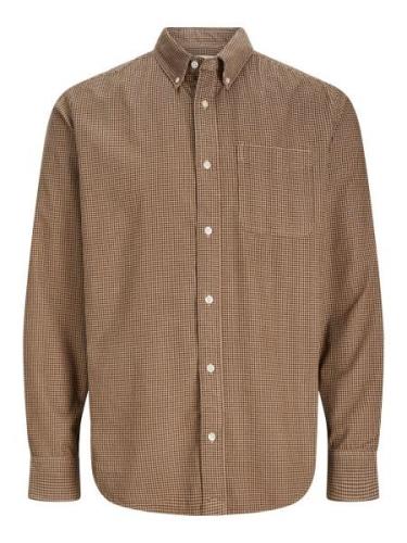 JACK & JONES Skjorte 'BROOK'  beige / brun