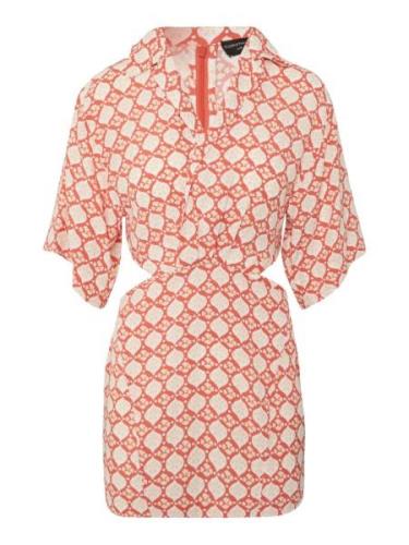 Dorothy Perkins Petite Kjole  orange / pastelorange / hvid