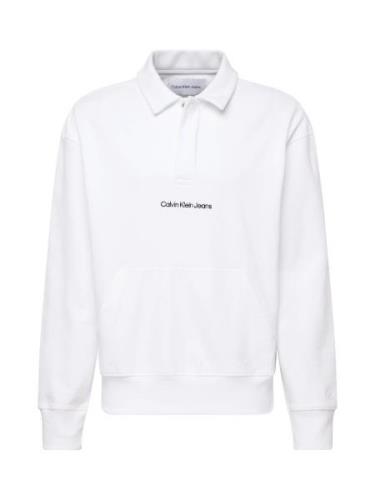 Calvin Klein Jeans Sweatshirt 'INSTITUTIONAL'  sort / hvid