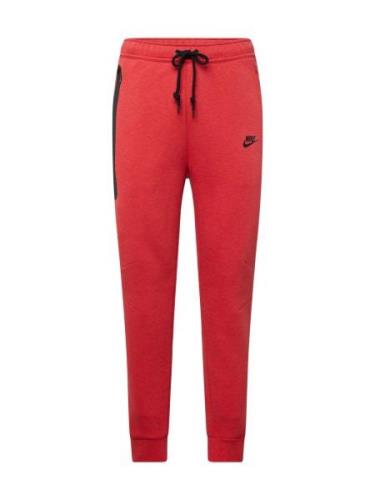 Nike Sportswear Bukser 'TECH FLEECE'  rødmeleret / sort