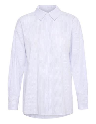 My Essential Wardrobe Bluse  himmelblå / hvid