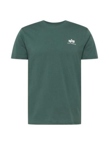 ALPHA INDUSTRIES Bluser & t-shirts  mørkegrøn / hvid