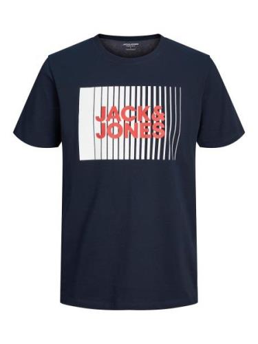 JACK & JONES Bluser & t-shirts 'JJECORP'  navy / rød / offwhite