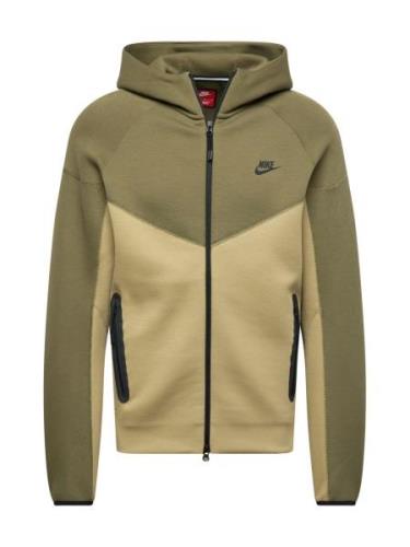 Nike Sportswear Sweatjakke 'TCH FLC'  khaki / oliven / sort