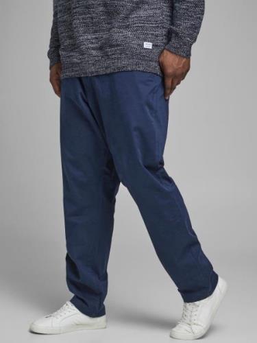 Jack & Jones Plus Lærredsbukser 'Marco'  navy / brun