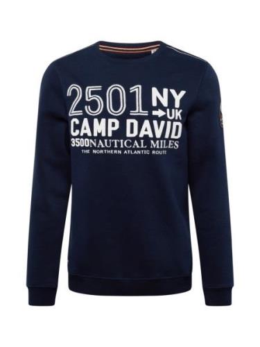 CAMP DAVID Sweatshirt  natblå / hvid
