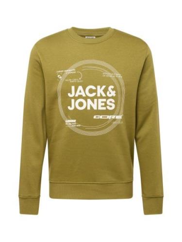 JACK & JONES Sweatshirt 'PILOU'  oliven / hvid