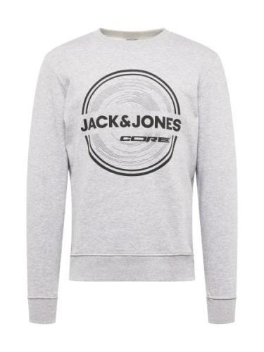 JACK & JONES Sweatshirt 'PILOU'  lysegrå / sort