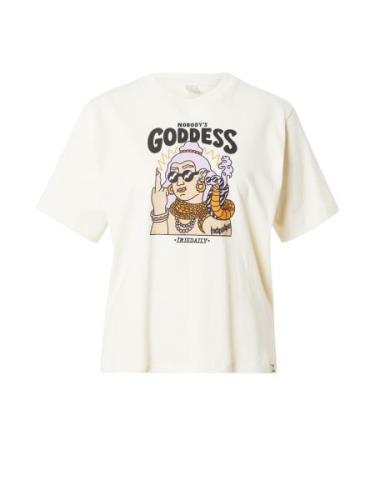 Iriedaily Shirts 'No Goddess'  beige / orange / sort / hvid