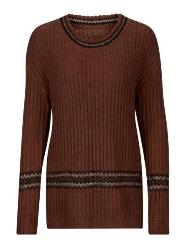 heine Pullover  rustbrun / sort / hvid