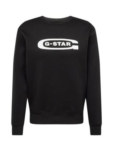 G-Star RAW Sweatshirt 'Old school'  sort / hvid