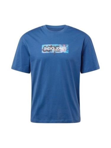 JACK & JONES Bluser & t-shirts 'AOP'  mørkeblå / hvid
