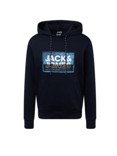 JACK & JONES Sweatshirt 'LOGAN'  beige / blå / natblå / hvid