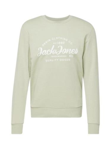 JACK & JONES Sweatshirt 'FOREST'  pastelgrøn / naturhvid