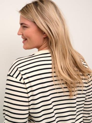 KAFFE CURVE Shirts 'Winni'  sort / hvid