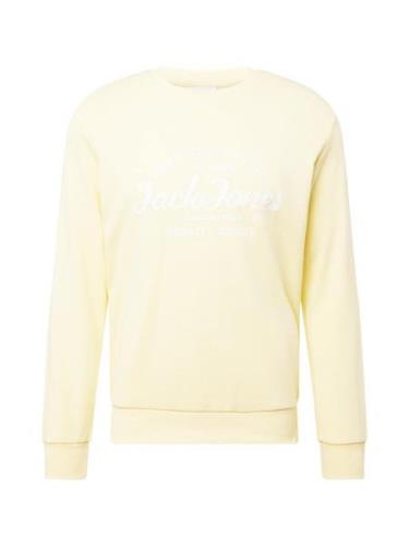 JACK & JONES Sweatshirt 'FOREST'  pastelgul / hvid
