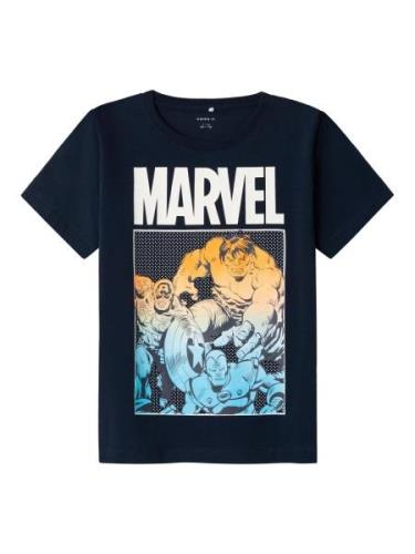 NAME IT Shirts 'Marvel Entertainment'  mørkeblå / blandingsfarvet