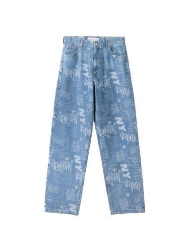 Bershka Jeans  blue denim / hvid