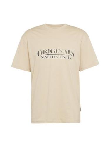 JACK & JONES Bluser & t-shirts 'GRAND'  beige / sort / hvid