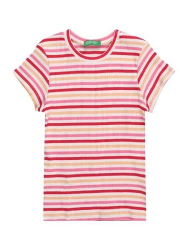 UNITED COLORS OF BENETTON Bluser & t-shirts  abrikos / hindbær / hvid