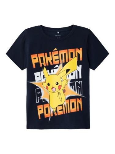NAME IT Shirts 'MACI POKEMON'  natblå / gul / orange / hvid