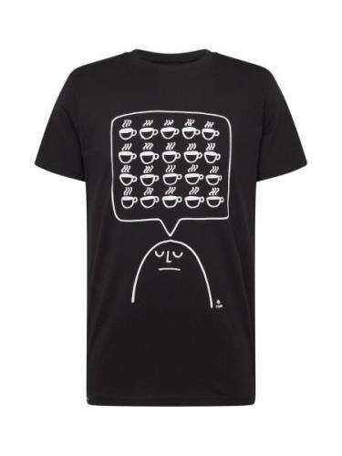 DEDICATED. Bluser & t-shirts 'Stockholm Coffee Mind'  sort / hvid