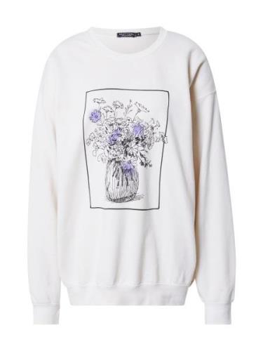 Nasty Gal Sweatshirt  ecru / lilla / sort