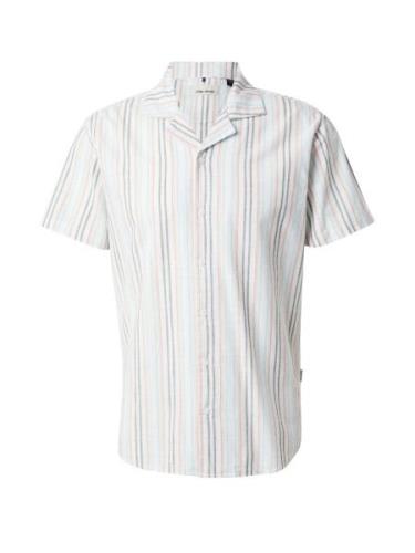 BLEND Skjorte  lyseblå / brun / pastelorange / hvid