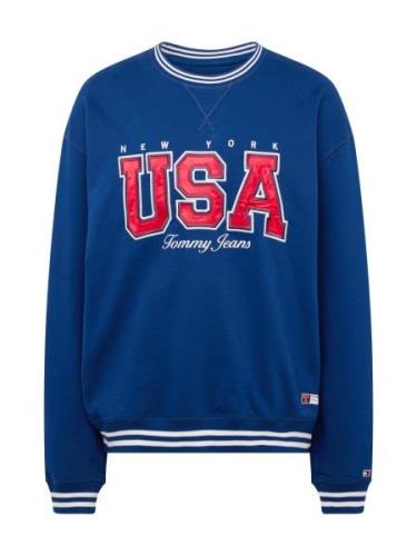 Tommy Jeans Sweatshirt 'ARCHIVE GAMES TEAM USA'  blå / rød / offwhite