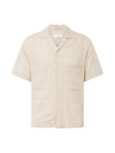 JACK & JONES Skjorte 'CAIRO'  beige / hvid