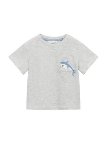 MANGO KIDS Shirts 'SHARK'  blå / grå-meleret / hvid