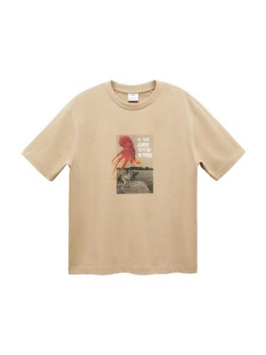 MANGO MAN Bluser & t-shirts 'OCTOPUS'  beige / rød / sort / hvid