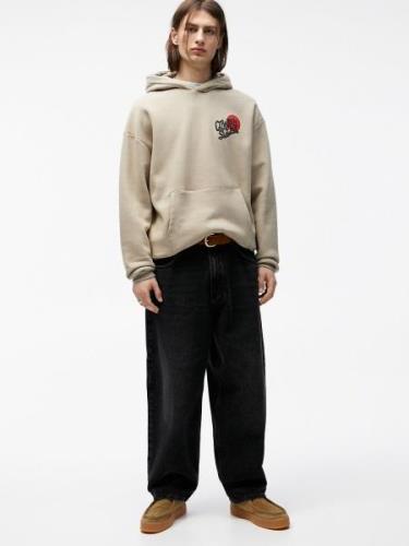 Pull&Bear Sweatshirt  sand / blå / rød / sort