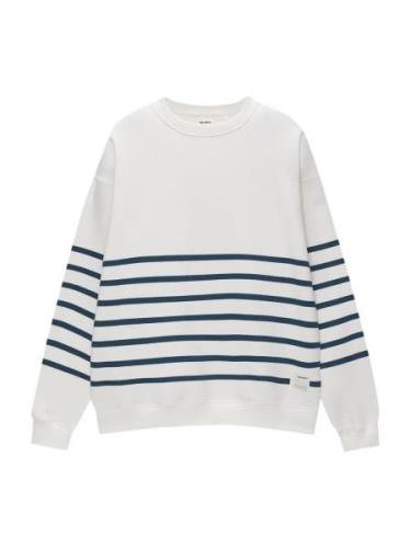 Pull&Bear Sweatshirt  navy / hvid