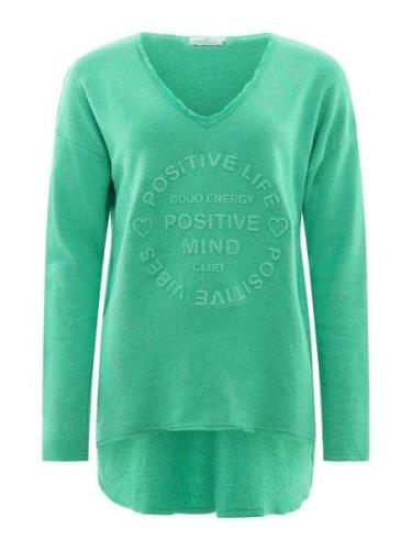 Zwillingsherz Pullover 'Positive Mind'  smaragd