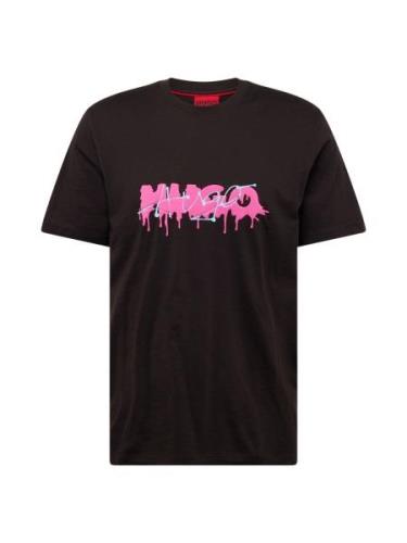 HUGO Bluser & t-shirts 'Dacation'  lyseblå / neonpink / sort