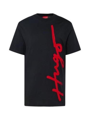 HUGO Bluser & t-shirts 'Dyton'  brandrød / sort