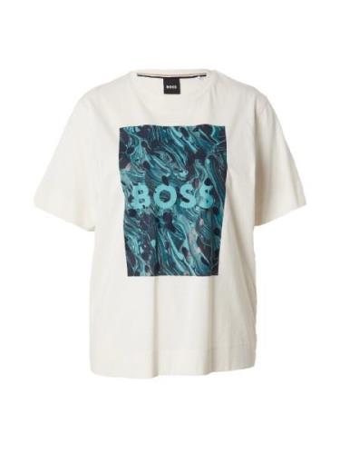 BOSS Shirts 'Elpha'  aqua / cyanblå / petroleum / hvid