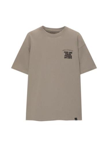 Pull&Bear Bluser & t-shirts  taupe / sort